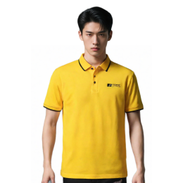 【Custom Yellow Contrast Trim Short-Sleeve Polo Shirt】|Lap Shing Moving|Logistics & Moving Services|Vivid yellow base color|Contrast collar design|Three-button placket|Black-trimmed short sleeves|Left chest black printed logo|Mover|Logistics Staff P1855 【Custom Yellow Contrast Trim Short-Sleeve Polo Shirt】|Lap Shing Moving|Logistics & Moving Services|Vivid yellow base color|Contrast collar design|Three-button placket|Black-trimmed short sleeves|Left chest black printed logo|Mover|Logistics Staff P1855